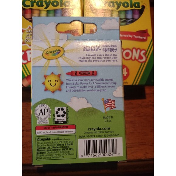 CRAYOLA Crayons 24 Pack * Lot Of 5 * (5 Packs) Nontoxic Crayons NEW - Picture 3 of 4